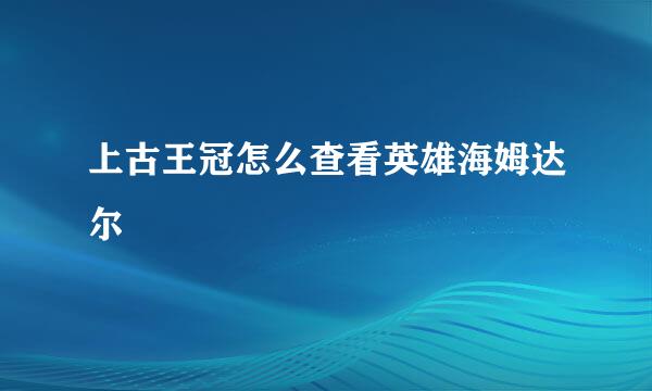 上古王冠怎么查看英雄海姆达尔