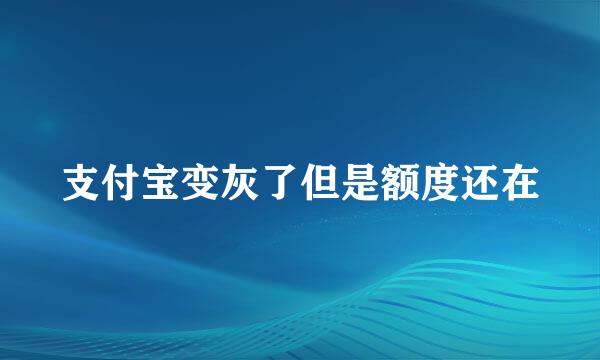 支付宝变灰了但是额度还在