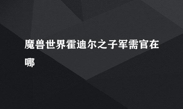 魔兽世界霍迪尔之子军需官在哪