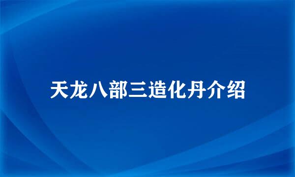 天龙八部三造化丹介绍