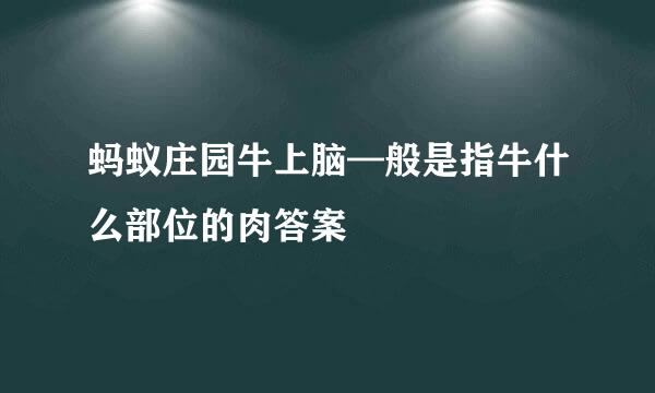 蚂蚁庄园牛上脑—般是指牛什么部位的肉答案