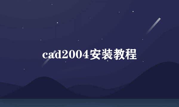 cad2004安装教程