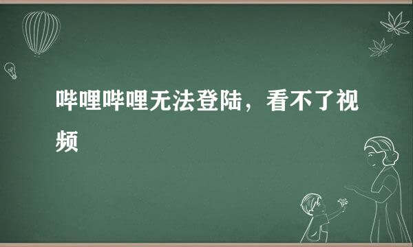 哔哩哔哩无法登陆，看不了视频