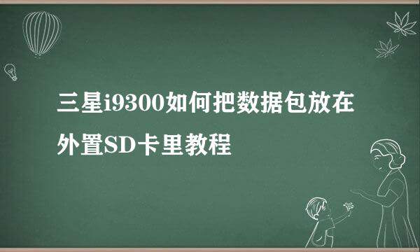 三星i9300如何把数据包放在外置SD卡里教程