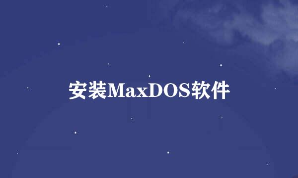 安装MaxDOS软件