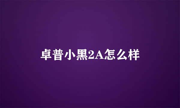 卓普小黑2A怎么样