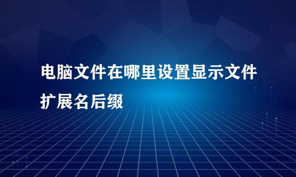 电脑文件在哪里设置显示文件扩展名后缀