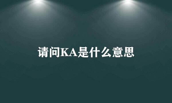 请问KA是什么意思