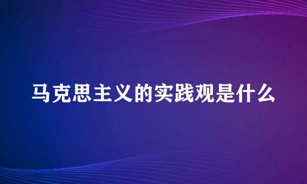 马克思主义的实践观是什么