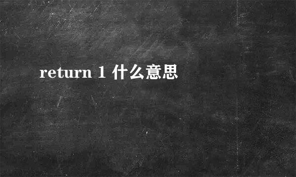 return 1 什么意思