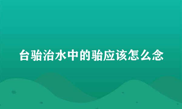 台骀治水中的骀应该怎么念