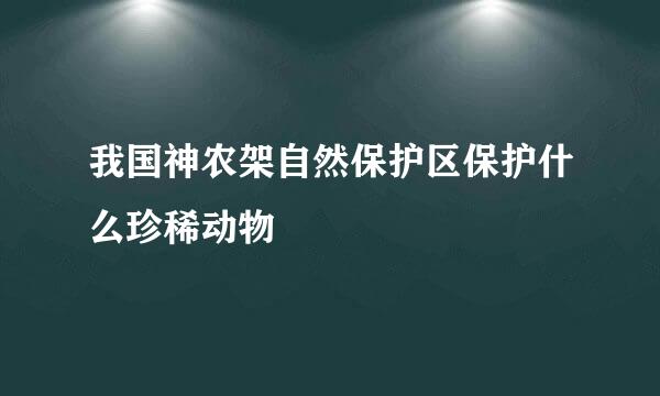 我国神农架自然保护区保护什么珍稀动物