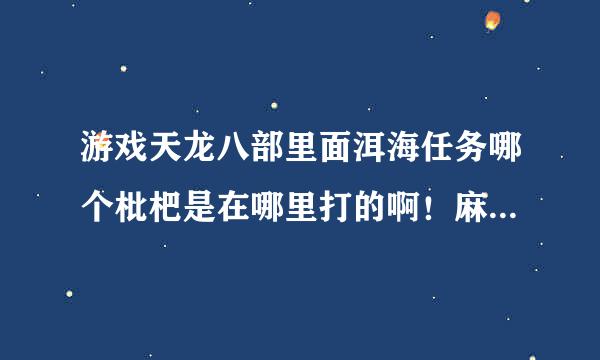 游戏天龙八部里面洱海任务哪个枇杷是在哪里打的啊！麻烦一下谢谢