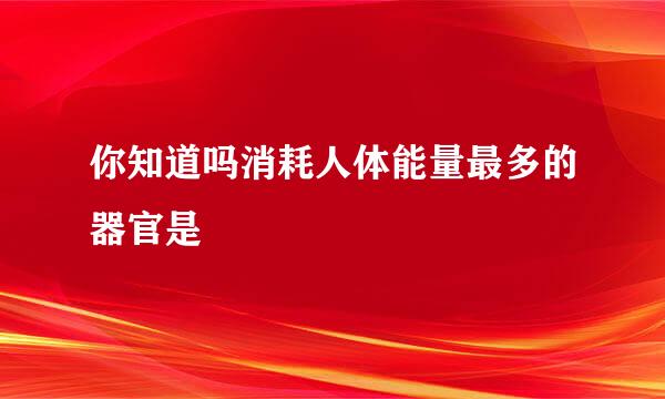 你知道吗消耗人体能量最多的器官是