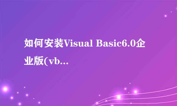 如何安装Visual Basic6.0企业版(vb6.0)