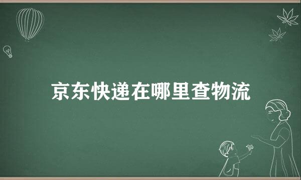 京东快递在哪里查物流