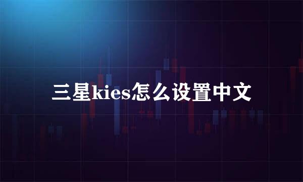 三星kies怎么设置中文