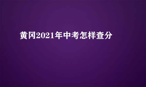 黄冈2021年中考怎样查分