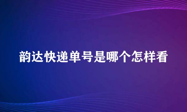 韵达快递单号是哪个怎样看