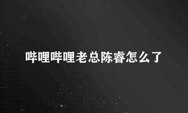 哔哩哔哩老总陈睿怎么了