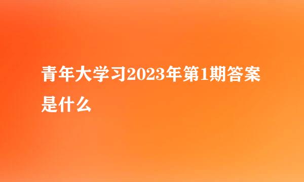 青年大学习2023年第1期答案是什么