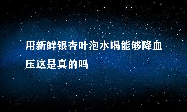 用新鲜银杏叶泡水喝能够降血压这是真的吗