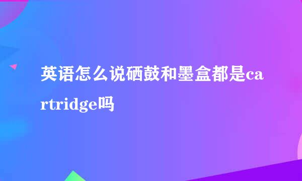 英语怎么说硒鼓和墨盒都是cartridge吗