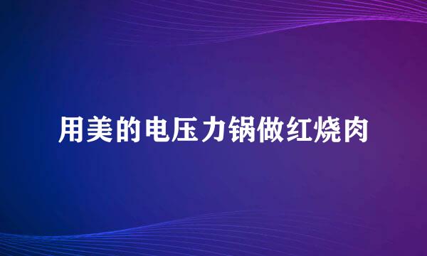 用美的电压力锅做红烧肉