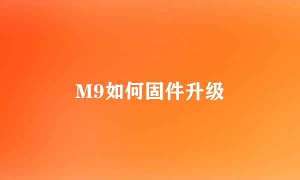 M9如何固件升级