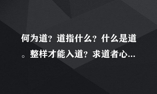 何为道？道指什么？什么是道。整样才能入道？求道者心之所向在哪里