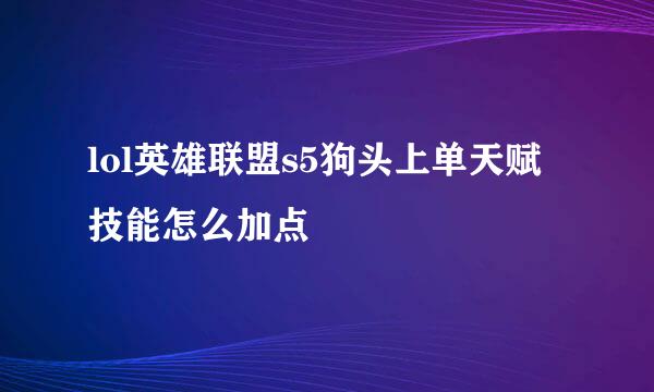 lol英雄联盟s5狗头上单天赋技能怎么加点