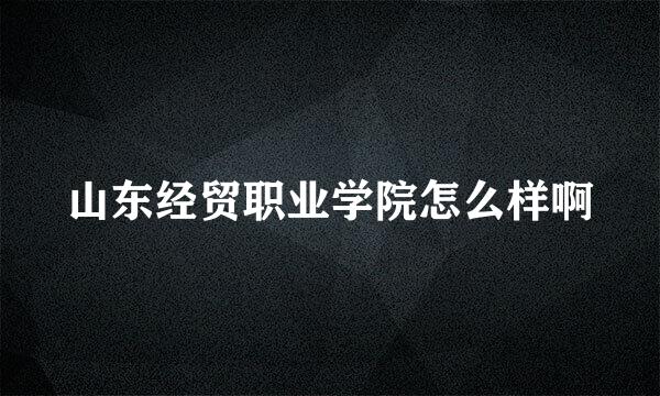 山东经贸职业学院怎么样啊