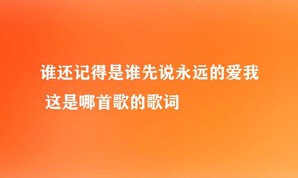 谁还记得是谁先说永远的爱我 这是哪首歌的歌词