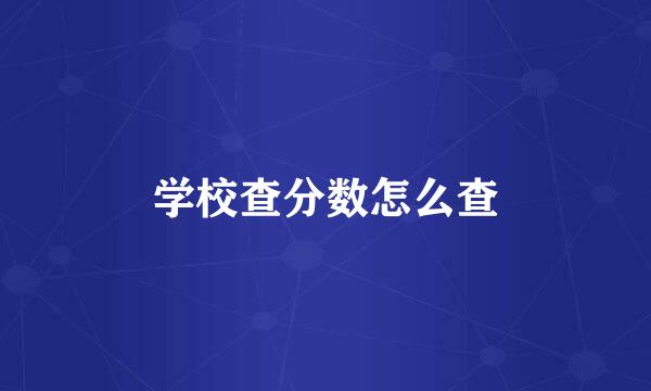 学校查分数怎么查