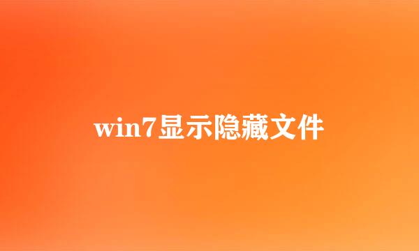 win7显示隐藏文件