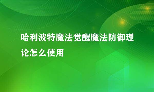 哈利波特魔法觉醒魔法防御理论怎么使用