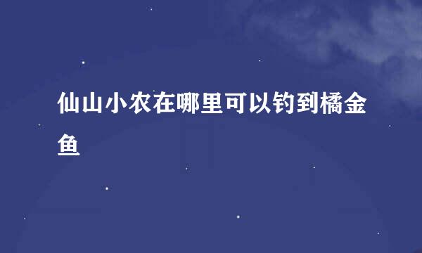 仙山小农在哪里可以钓到橘金鱼