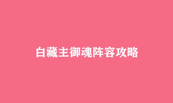 白藏主御魂阵容攻略