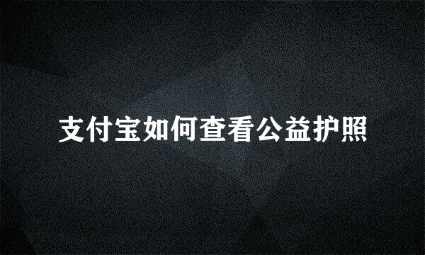 支付宝如何查看公益护照