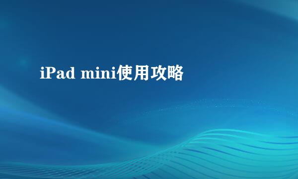 iPad mini使用攻略