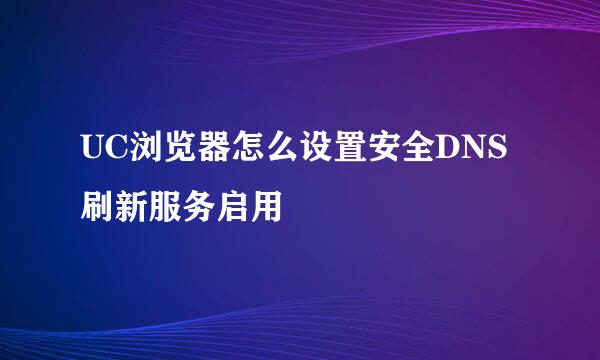 UC浏览器怎么设置安全DNS刷新服务启用