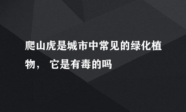 爬山虎是城市中常见的绿化植物， 它是有毒的吗