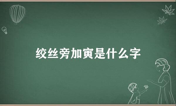 绞丝旁加寅是什么字