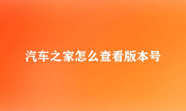 汽车之家怎么查看版本号