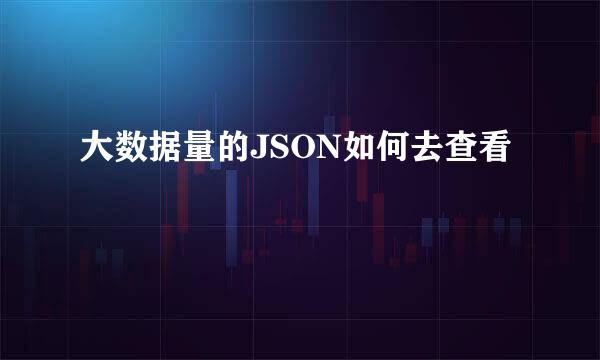 大数据量的JSON如何去查看