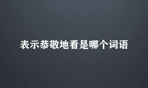 表示恭敬地看是哪个词语