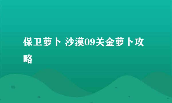 保卫萝卜 沙漠09关金萝卜攻略