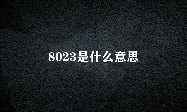 8023是什么意思