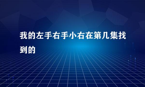 我的左手右手小右在第几集找到的