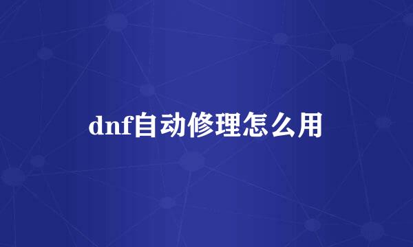 dnf自动修理怎么用